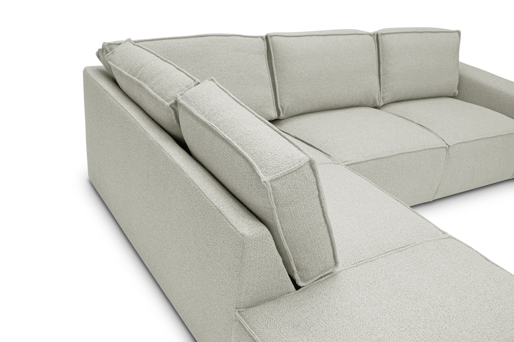 Hoekbank Robi Links Bouclé Naturel / Zand kleur