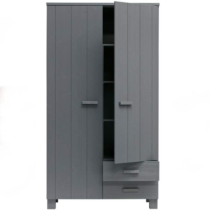 Kledingkast Dennis Grenen Steel Grey