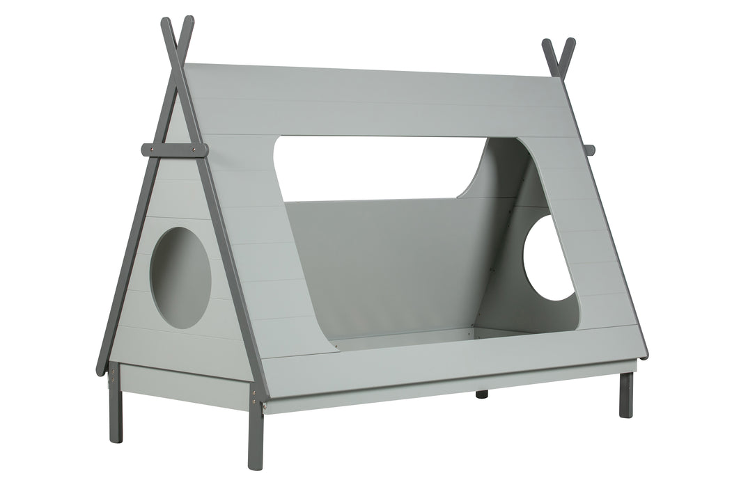 Kinderbed Tipi Betongrijs Hout