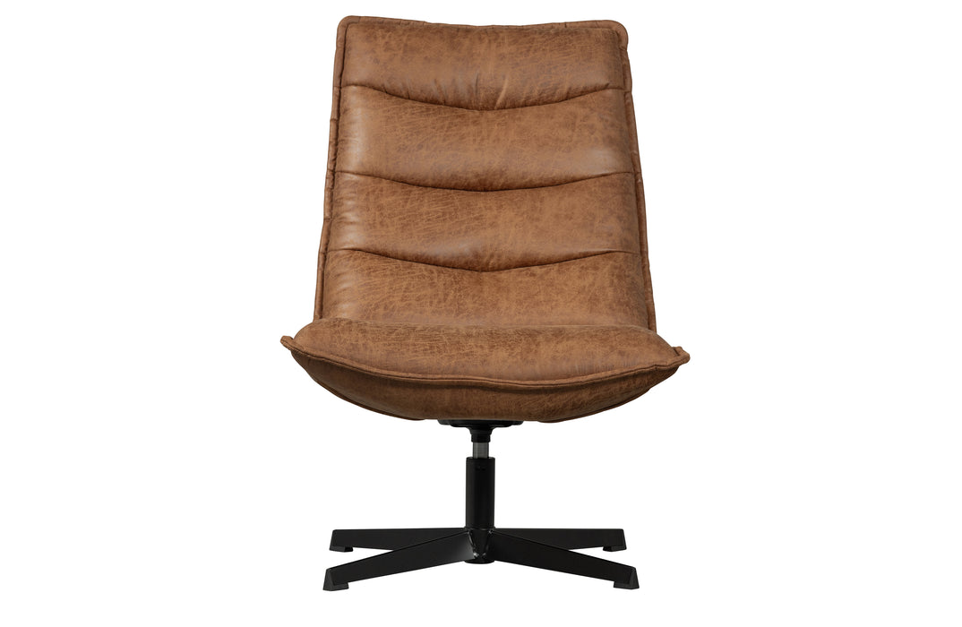 Fauteuil Nika Leerlook Cognac