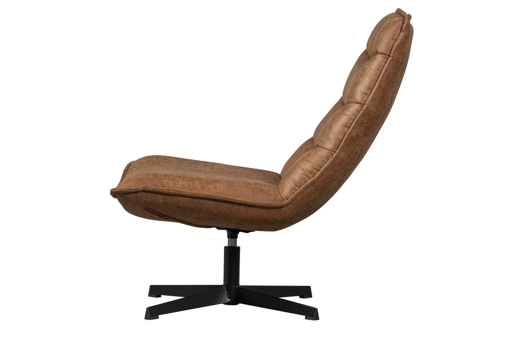 Fauteuil Nika Leerlook Cognac