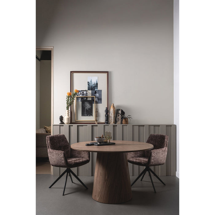Eettafel Maan Rond MDF Walnoot Kleur 120cm