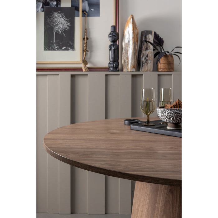 Eettafel Maan Rond MDF Walnoot Kleur 120cm