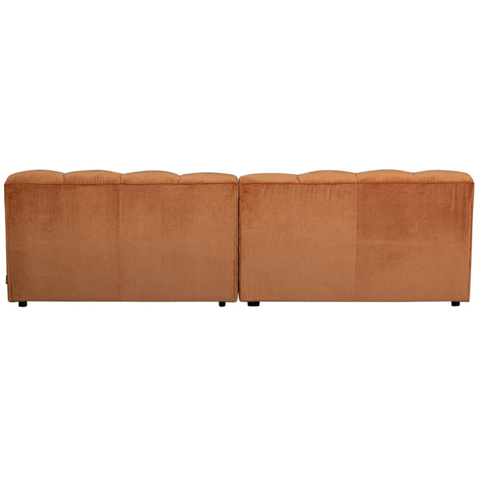 3 zits bank Allure Fluweel Oranje 280cm breed