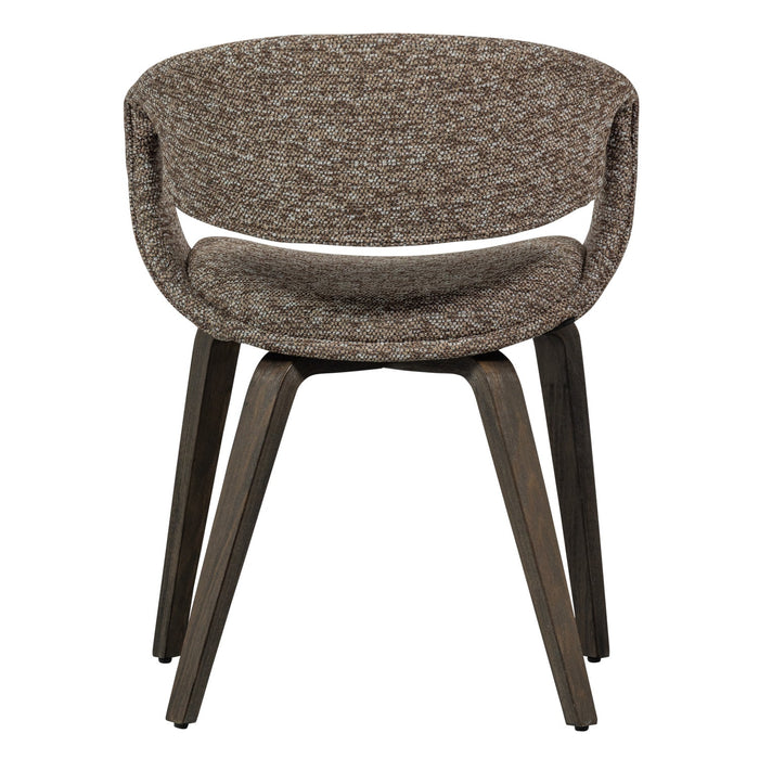 Stoel Yossi Bruin kleur met donkere houten poten