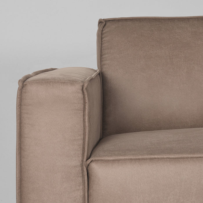 Hoekbank Kay Taupe Micro Suede Rechts 283cm breed