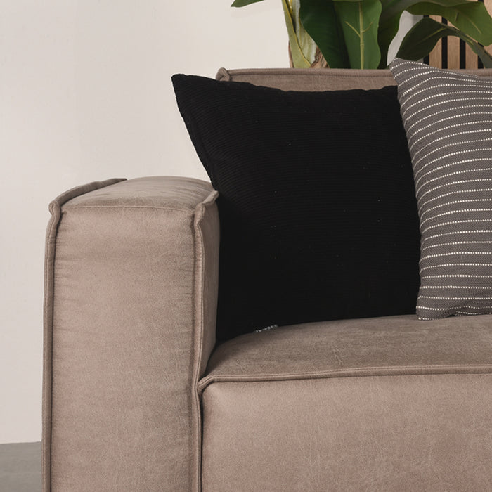 Hoekbank Kay Taupe Micro Suede Rechts 283cm breed