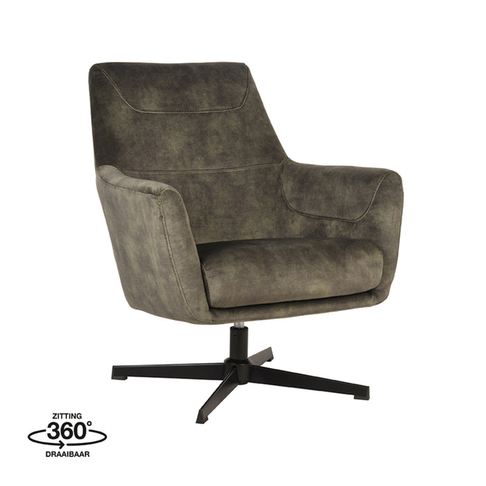 Fauteuil Toby Warm Groen Fluweel