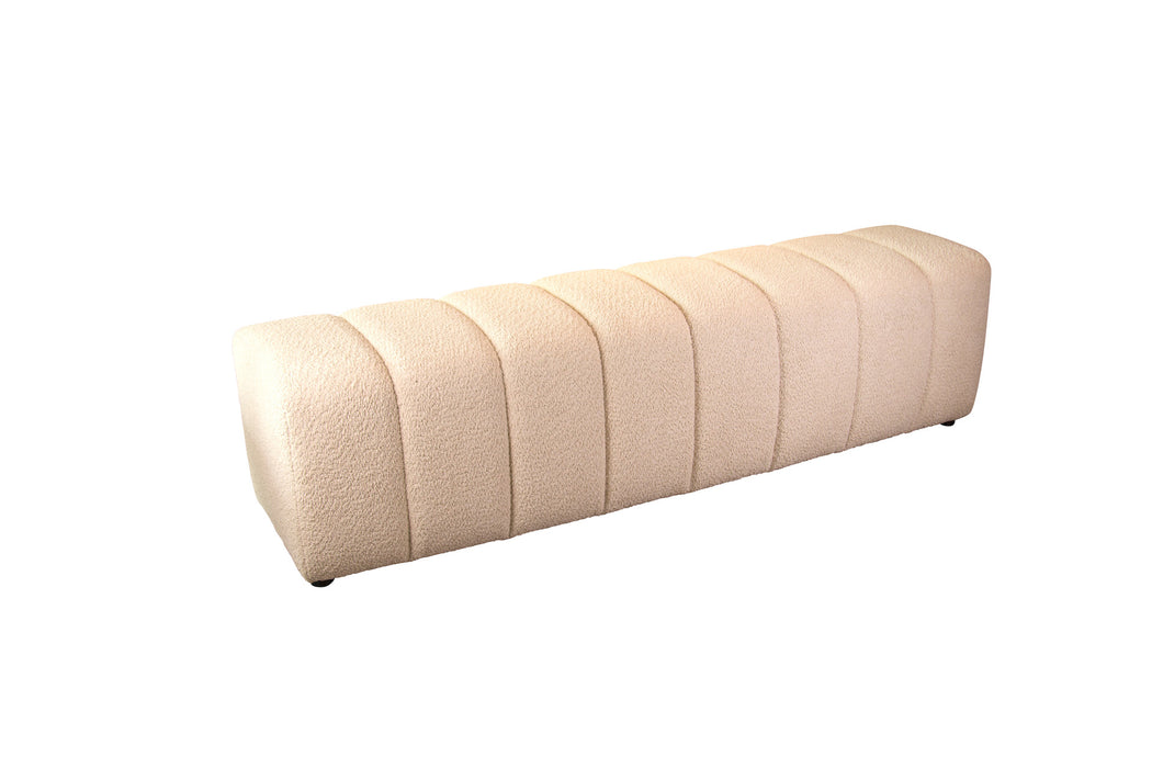 Eetkamerbank Kampia 180cm Boucle / Teddy stof Creme