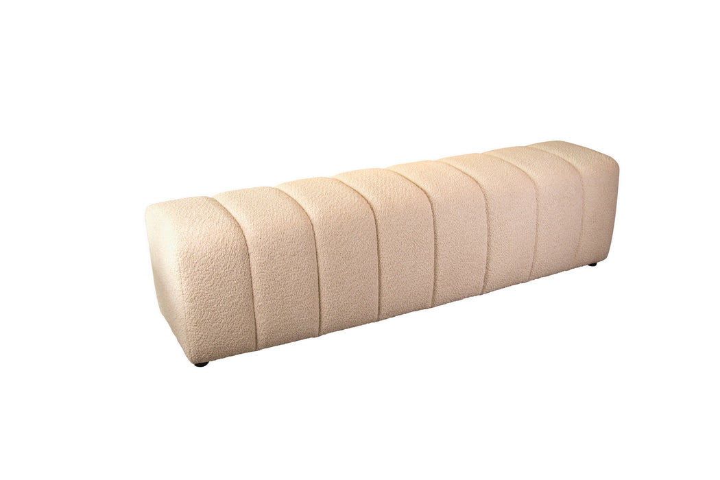 Eetkamerbank Kampia 180cm Boucle / Teddy stof Creme