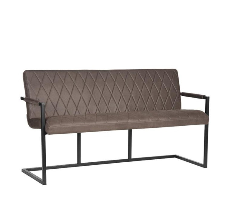 Eetkamerbank Denmark Antraciet Microfiber 155cm