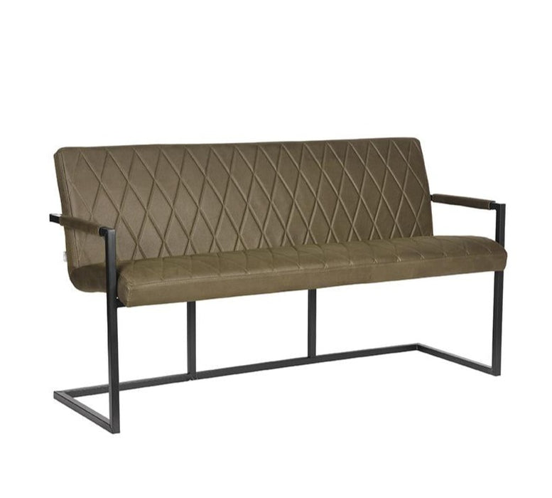 Eetkamerbank Denmark Army Green Microfiber 155cm
