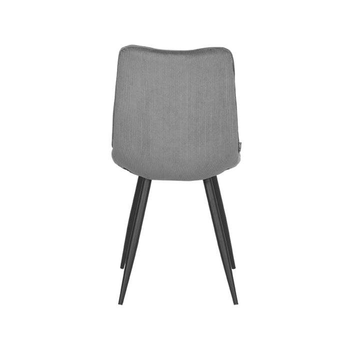 Stoel Jort Rib Stof Donker Grijs 2 stuks