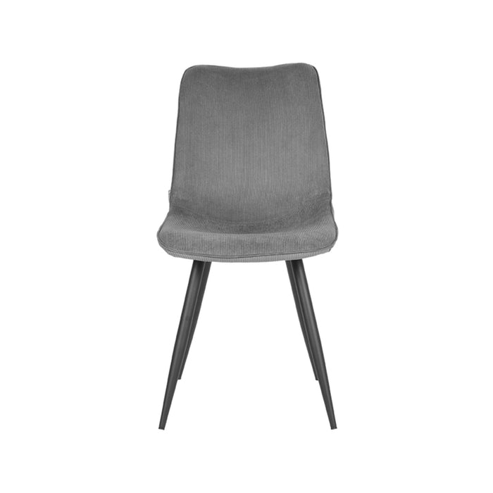 Stoel Jort Rib Stof Donker Grijs 2 stuks