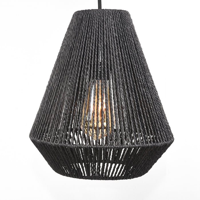 Hanglamp Ibiza Zwart Jute 2 Lichts