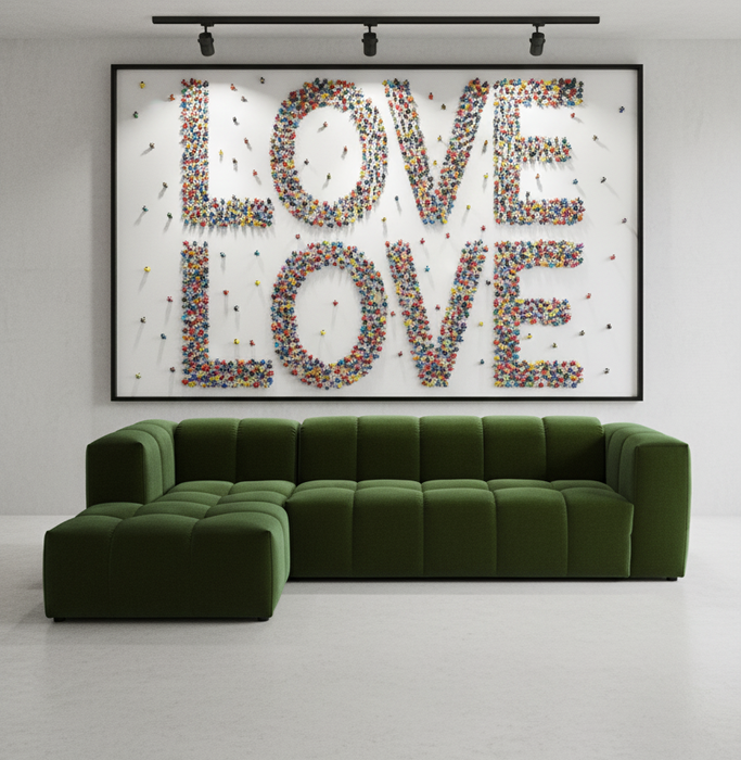 Hoekbank Basquiat Links Fluweel Warm Groen