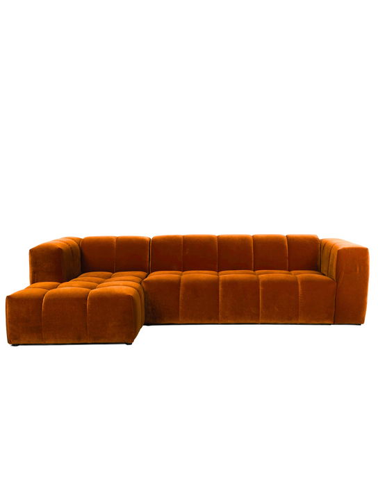 Hoekbank Ancan Links Fluweel Oranje