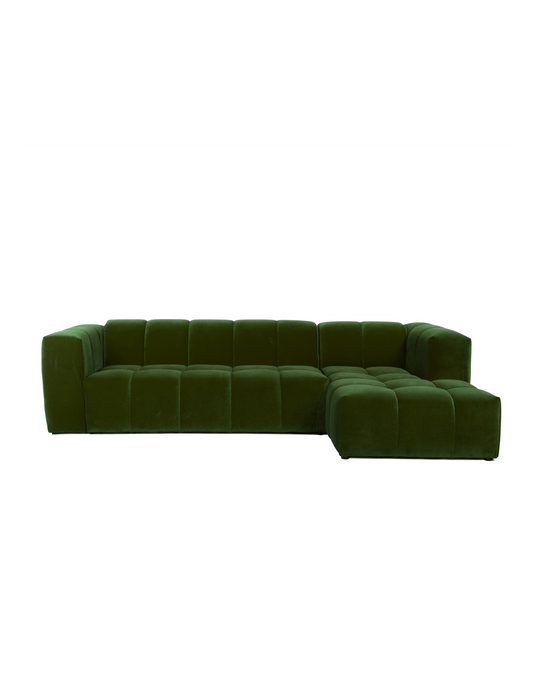 Hoekbank Ancan Rechts Fluweel Warm Groen