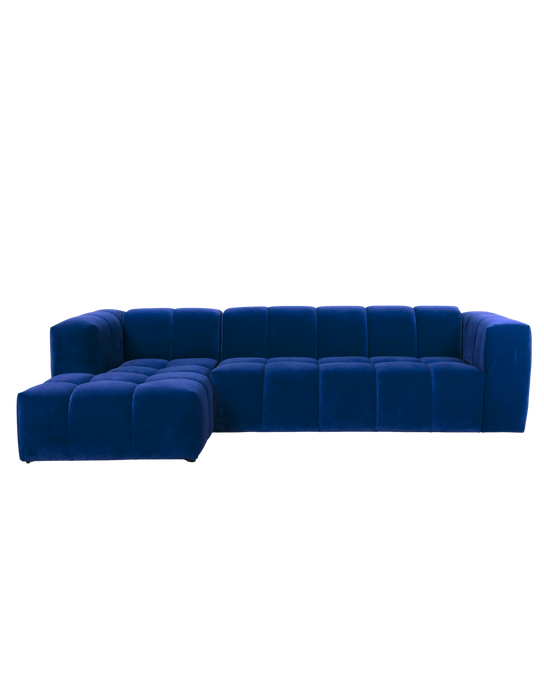 Hoekbank Ancan Links Fluweel Blauw
