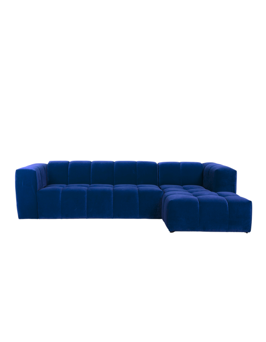 Hoekbank Ancan Rechts Fluweel Blauw