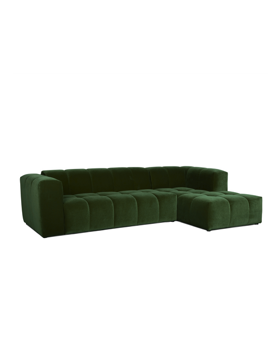 Hoekbank Ancan Rechts Fluweel Warm Groen