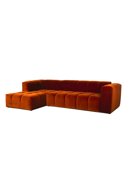 Hoekbank Ancan Links Fluweel Oranje
