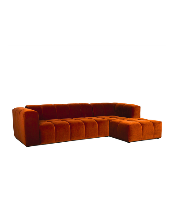 Hoekbank Ancan Rechts Fluweel Oranje
