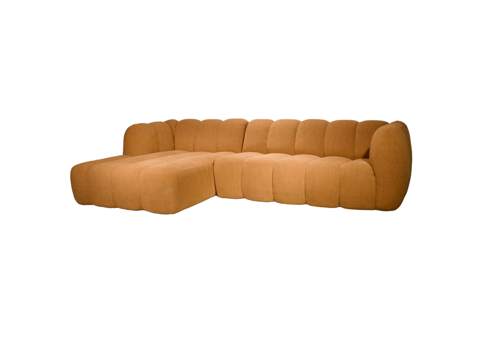 Hoekbank Louie Louie Bouclé Oranje/Bruin Links