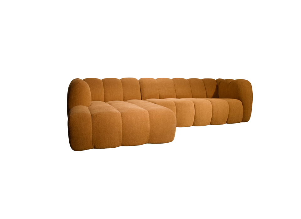 Hoekbank Louie Louie Bouclé Oranje/Bruin Links