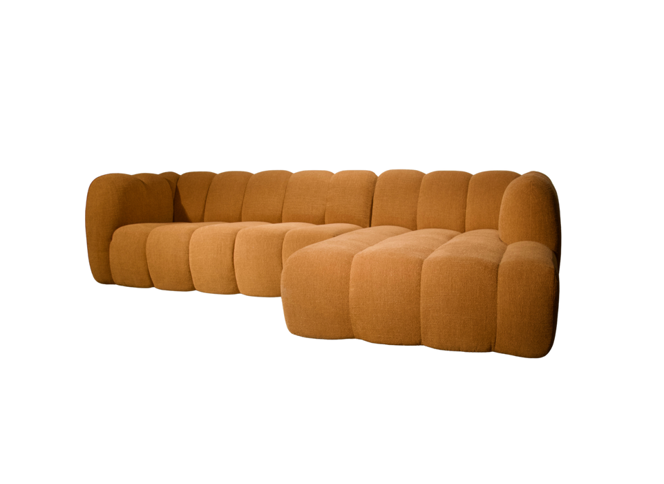 Hoekbank Louie Louie Bouclé Oranje/Bruin Rechts
