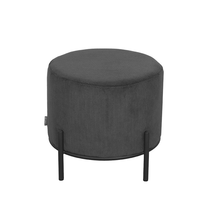 Poef Troy Antraciet Ribcord 46x46cm