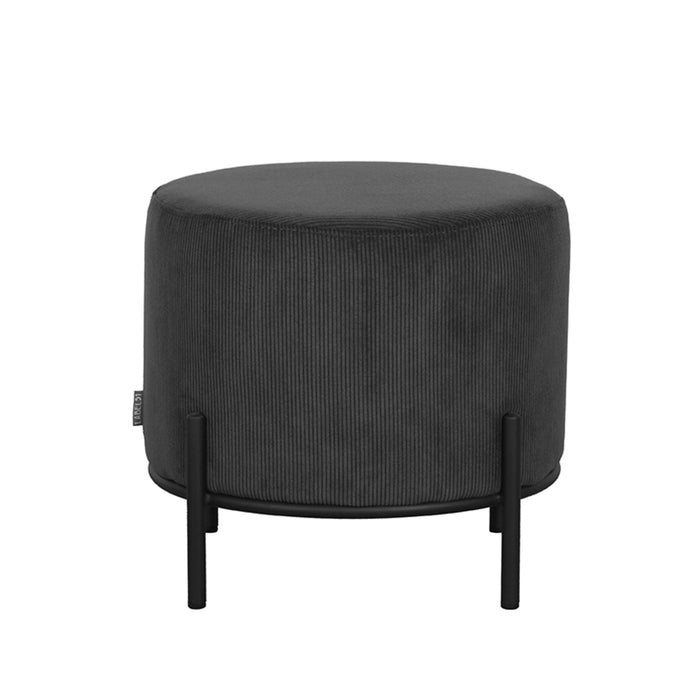 Poef Troy Antraciet Ribcord 46x46cm