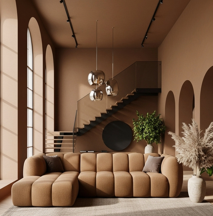 Hoekbank Louie Louie Bouclé Bruin Links