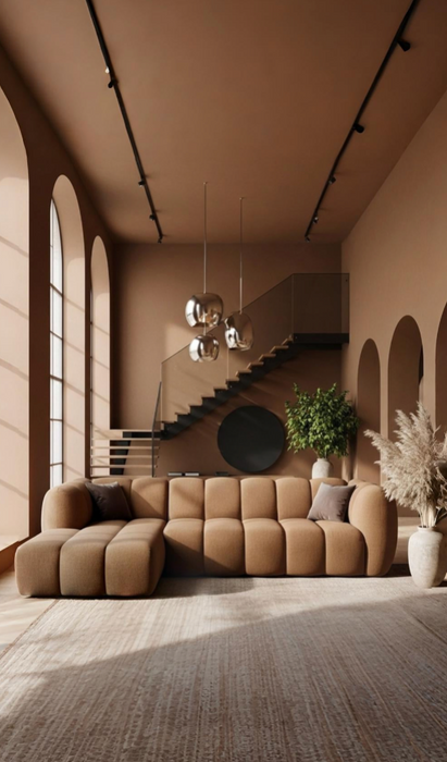 Hoekbank Louie Louie Bouclé Bruin Links