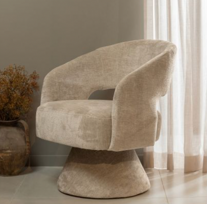 Fauteuil Ebba Chenille Naturel