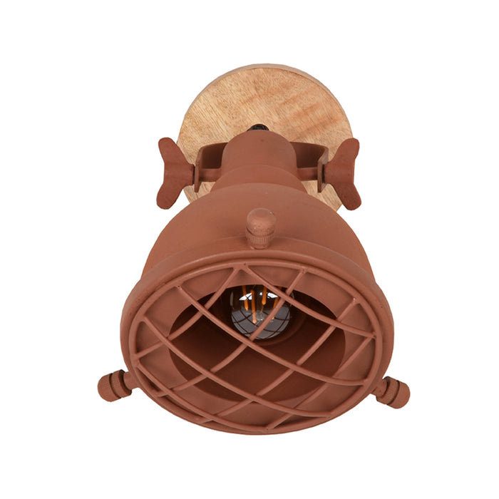 Wandlamp Grid Rust Metaal