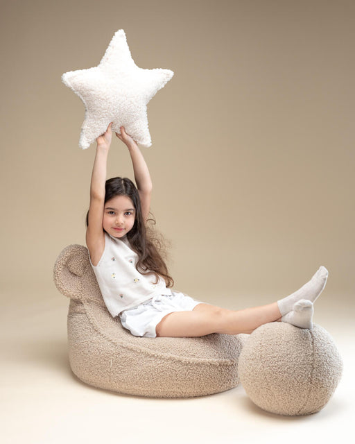 Wigiwama Biscuit Bear beanbag - fluffy zitzak - teddystof - knuffelzak Wigiwama Biscuit Bear beanbag - fluffy zitzak - teddystof - knuffelzak