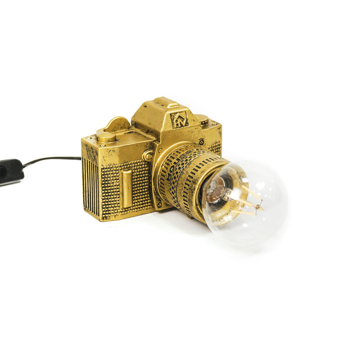 Tafellamp Camera 15x12cm Goud