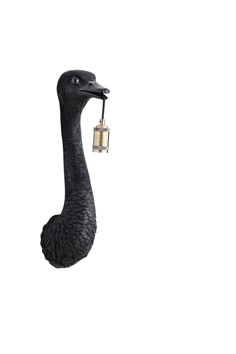 Wandlamp Ostrich 18x15,5x57,5 cm Mat Zwart