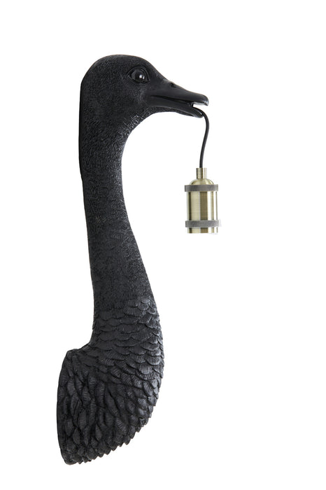 Wandlamp Ostrich 18x15,5x57,5 cm Mat Zwart