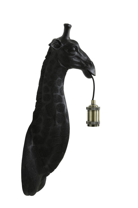 Wandlamp Giraffe 20,5x19x61 cm Mat Zwart