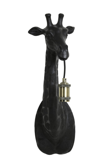 Wandlamp Giraffe 20,5x19x61 cm Mat Zwart