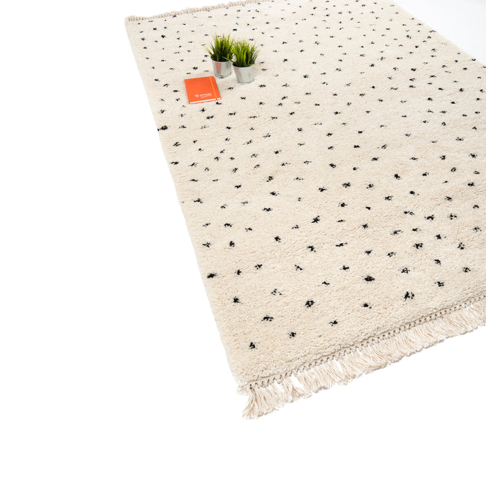 Vloerkleed Boho Wit Zwart Stip 160x230cm